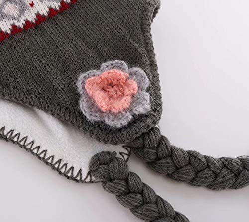 Home Prefer Toddler Girls Winter Hats Earflaps Beanie Fleece Lined Knit Kids Hat3