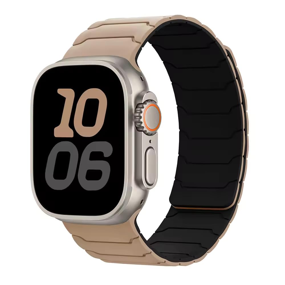 Dual Color Silicone Strong Magnetic Sport Watch Strap Band Compatible with 42/44 / 45/46 / 49mm Bands Lightweight & Comfortable For Apple Watch ultra 3 2 11 10 9 8 7 6 5 4 SE 3-image-32