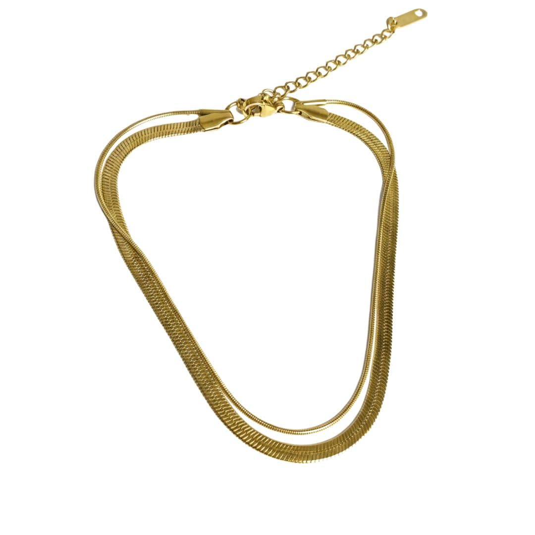 Gold-Tone Flat Chain Anklet for Women | Slim & Elegant Styling | Anklet for Everyday & Trendy look-image-36