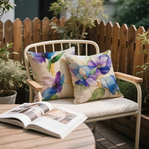 Housse de coussin 45x45 imperméable violet avec fermeture éclair invisible - 4