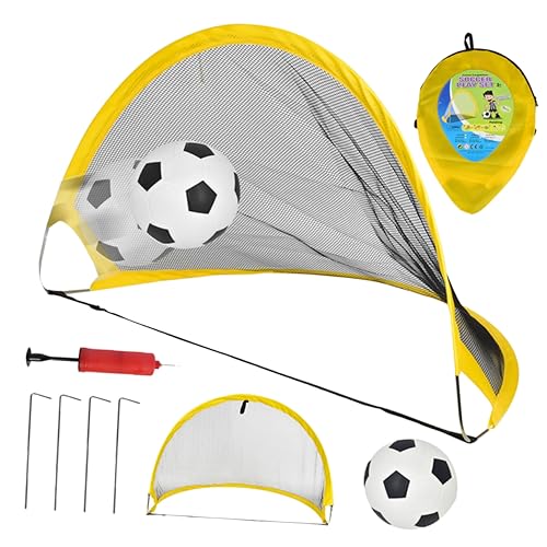 Toddmomy 1 Set Folding Football Goal Set with Replacement Net Portable Indoor Outdoor Sports Kit for Backyard Gym Beach Weather Resistant Lightweight Design