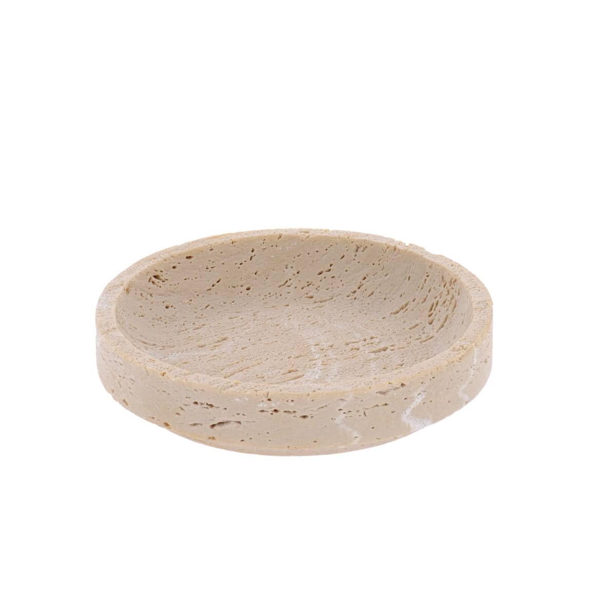 Tendance - Polyresin Travertine Style Soap Dish - Travertine