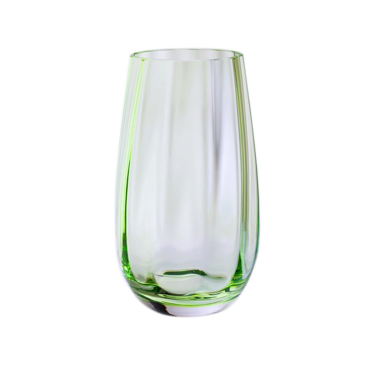 Dartington Crystal Moss Green - Artisan Vase (, Dewdrop)