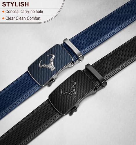 2PCS Ratchet Genuine Leather Belt Gift Men Dress Casual Jeans 1 3/8" Cut-to-Fit Executive2