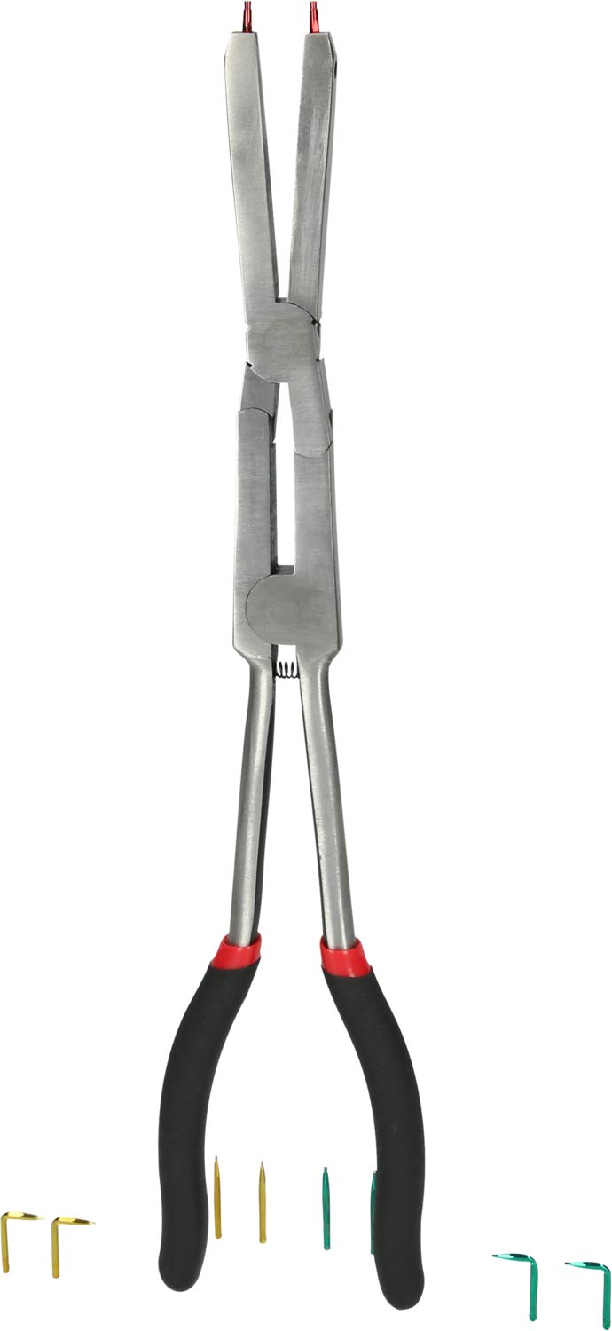 KS TOOLS 500.7035 - Pince à Circlips Extérieurs - Double Articulation - Avec Pointes Interchangeables - L. 345 mm