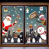 ❄ 【Tamaño Ideal】: El tamaño de nuestras pegatinas navideñas para ventanas es de 90 x 30 cm, y los tamaños de los patrones del interior son diferentes. Puede cortarlos de acuerdo con el tamaño de las ventanas de su hogar para satisfacer sus diferentes necesidades de decoración de ventanas.