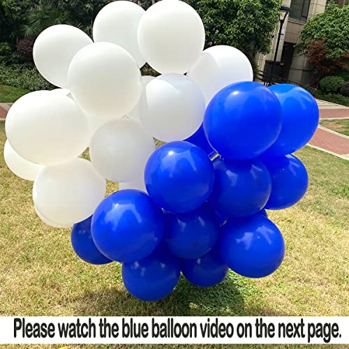 Image of Jonhamwelbor Royal Blue Balloons 100 Pack 12 inches - Blue Helium Balloons - Matte Dark Blue Latex for Wedding Birthday Baby Shower Under Sea Party Graduation Decorations