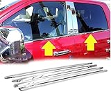 eLoveQ Polished Stainless Steel Chrome Window Sill Trims for 09-18 Dodge Ram 1500, 10-18 Dodge Ram 2500/3500 Crew/Mega Cab