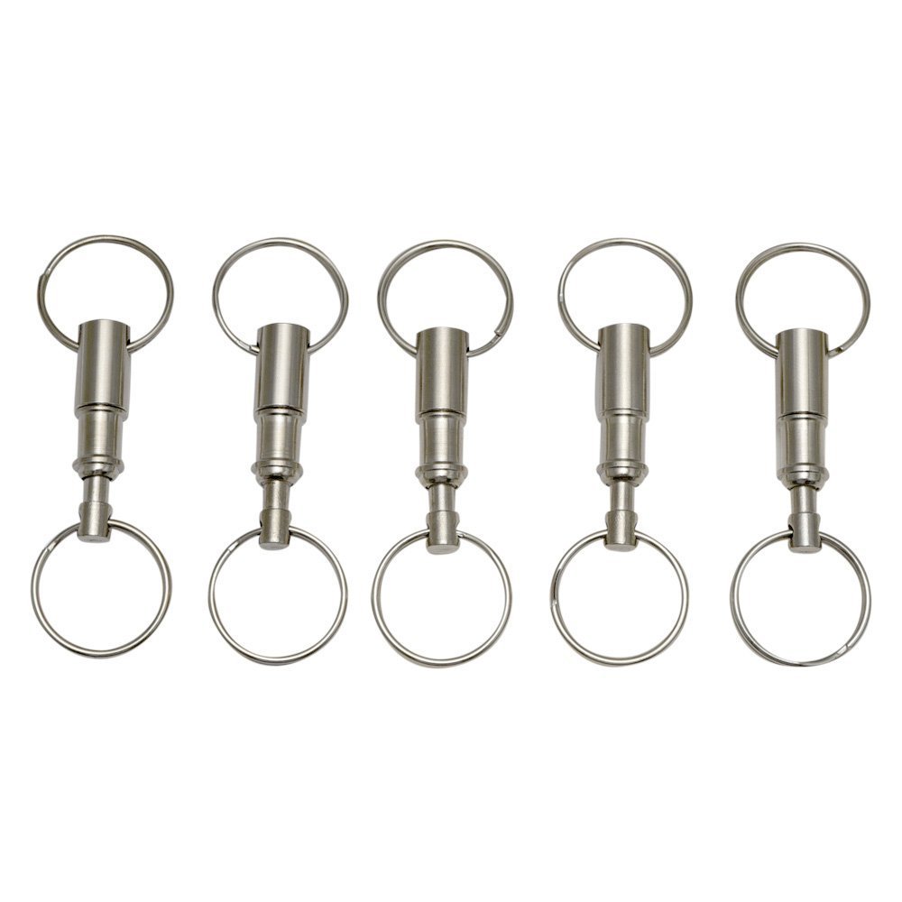 VNDEFUL 5 pieces of key ring holder,Pull Apart Snap Lock Holder Detachable Pull Quick Release Keychain, Uning Pull-Apart Removable