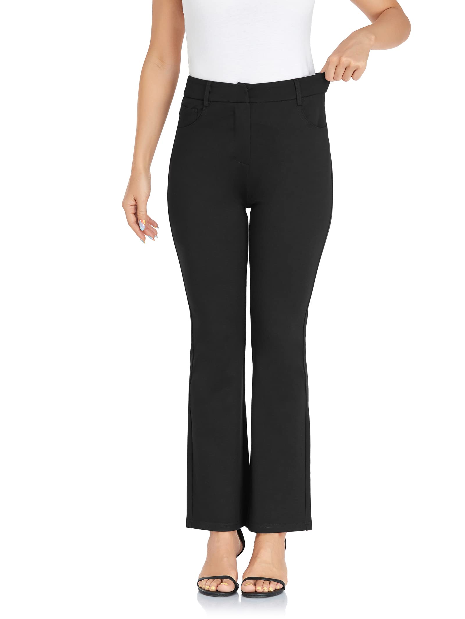 Famulily Womens Bootcut Dress Pant High-Waisted Silhouette Work Slacks Stretch Office Pants Business Casual S-3XL