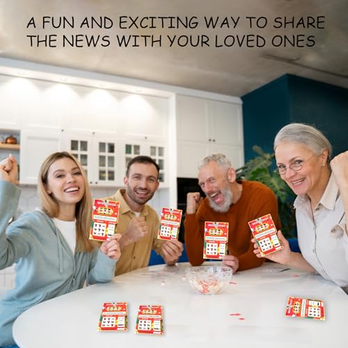 Image of Lucky Pregnancy Announcement Fake Scratch Off Cards, 4x6 Fun Creative Fake Lottery Tickets for Baby Announcement to Grandparents Future Dad or Friends 10PCS