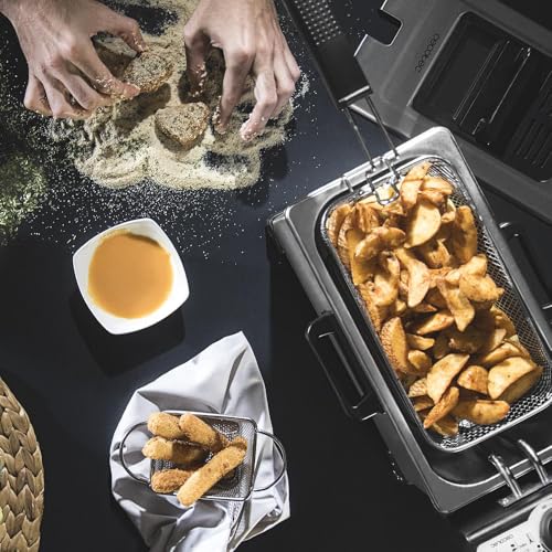 Cecotec Friteuse Électrique de 3L Cleanfry 3 L Full Inox. 2000W, Acier inoxydable, Filtre OilCleaner, Corps, Cuve, Couvercle et Panier en Acier Inoxydable, Couvercle avec Fenêtre et Filtre Anti-odeurs – Image 4