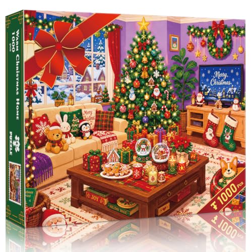 HUADADA Puzzle 1000 Teile-Gemütliches Weihnachten – Ansicht 5