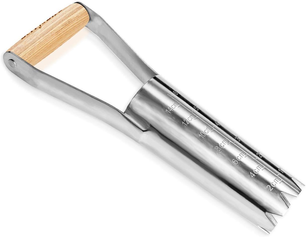 Bulb Planter, Stainless Steel Bulb Planter with 14 cm Deep Markings for Tulips and Daffodils