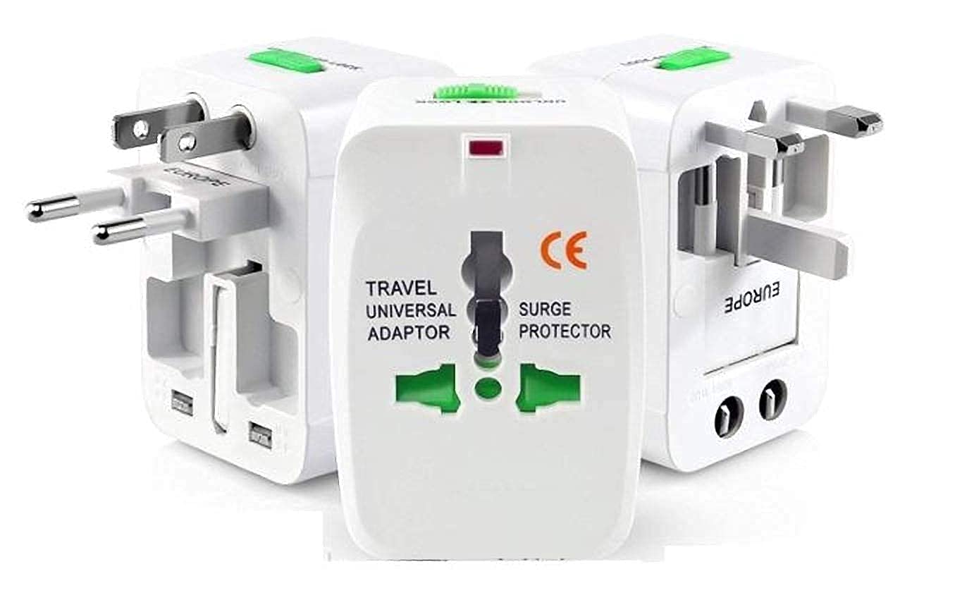 Thrifty Tech (Pack of 1) Universal Travel Adapter with Surge Protection, International All in One Worldwide Travel Adapter and Wall Charger with Multi Type Power Outlet,100-250 Voltage. (1)