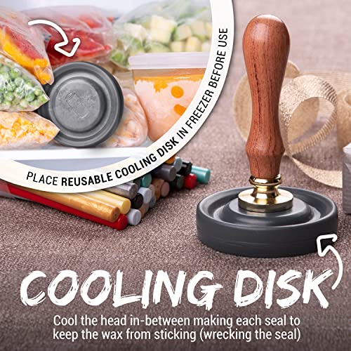 Wax Stamp Kit - 16 Colors, Quick Melt Waxgun, 4 Wax Stamp Seal Heads, Cooling Disk -2 Metallic Color Pens - Wax Sealing Kit For Wedding Invites, Gift Wraps, Letter Wax Seal Stamp Kit For Christmas #TOP6