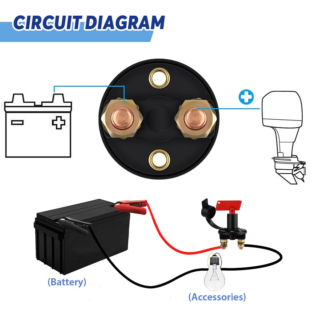 Interruttore Principale 24v Interruttore Staccabatteria Zythrem 12V/24V - 2 Pezzi, Per Auto, Moto, Barche E Camion, Con Chiavi E Coperture Impermeabili Stacca Batteria Per Auto