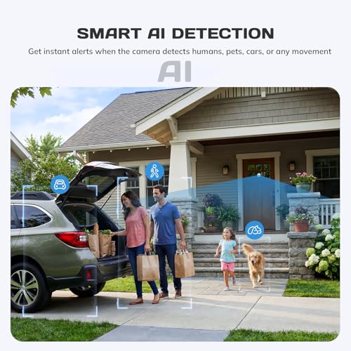 Image of No Drill 2K Window Camera with Angled Mount, 5GHz&2.4GHz WiFi Indoor Camera for Home Security for Outdoor Monitoring, Anti-Glare Color Night Vision, 24 /7 Recording, Free Human /Car /Pet Detection, Alexa