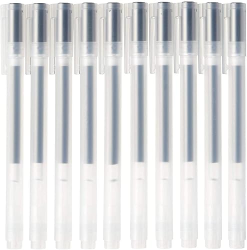 Muji Gel Ink Ballpoint Pen Cap Type 10-Pieces Set, 0.38 mm Nib Size, Black