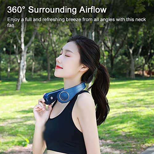 Jethrora Ventilador elétrico de pescoço pendurado Ventilador de pescoço portátil usb recarregável ve
