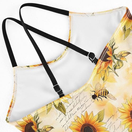 Toddler Girl Swimsuit 1-Piecing Bathing Suits for Girls Toddler Girl Swim Suit Beach Swimwear Vintage Sunflowers4