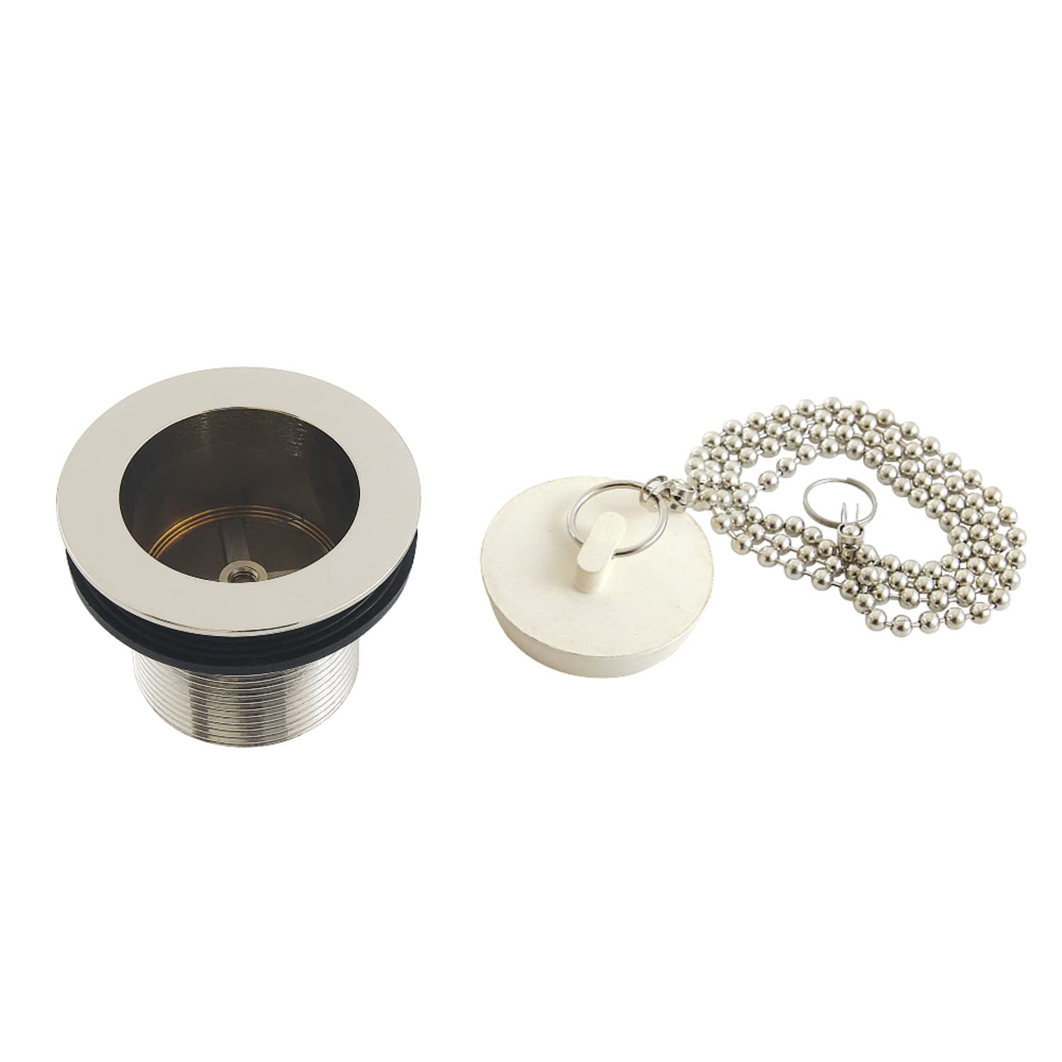 Bouchon de vidange de baignoire 6,3 cm diamètre filetage 3,8 cm nickel
