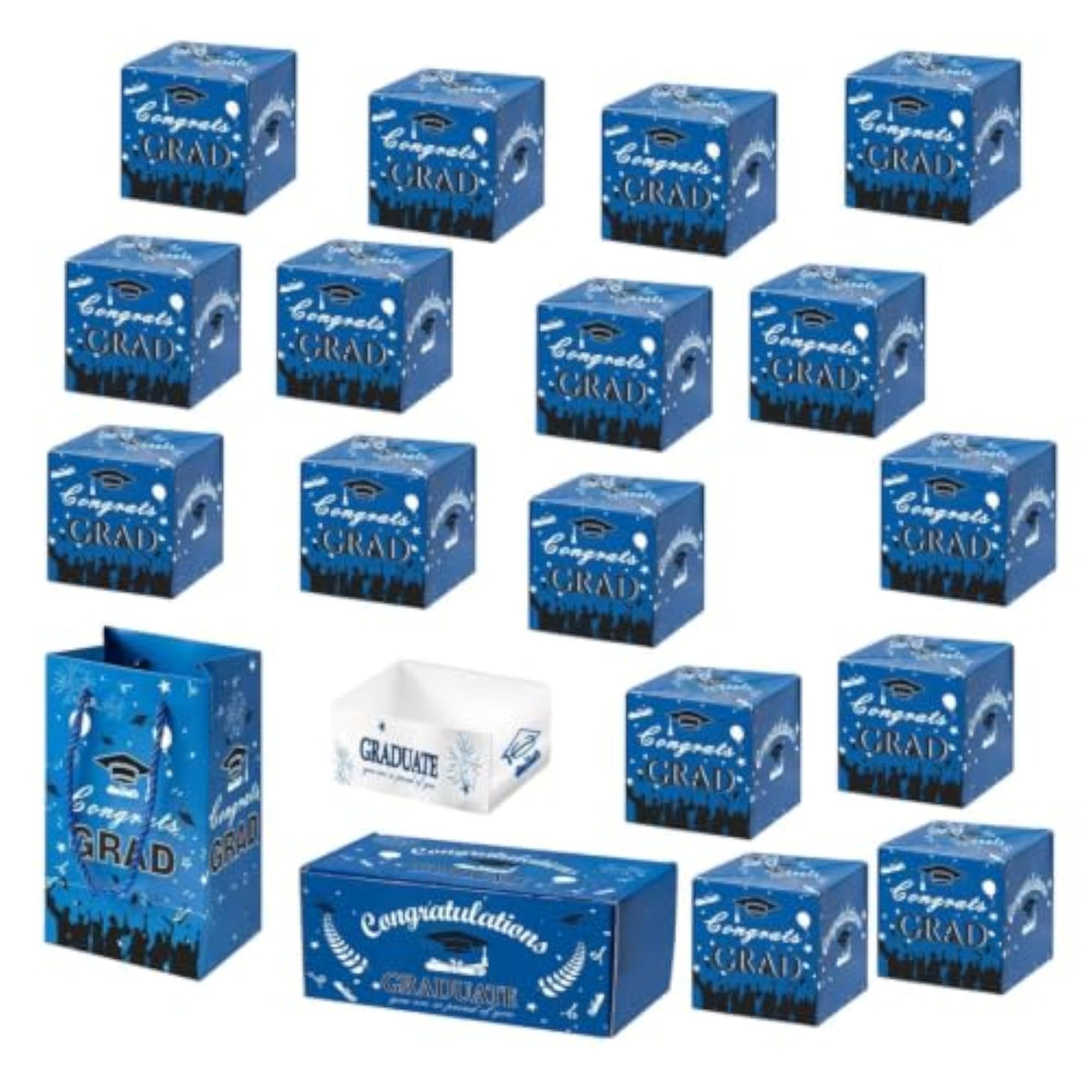 Graduation Gift Box Compact Sturdy, High School Blue