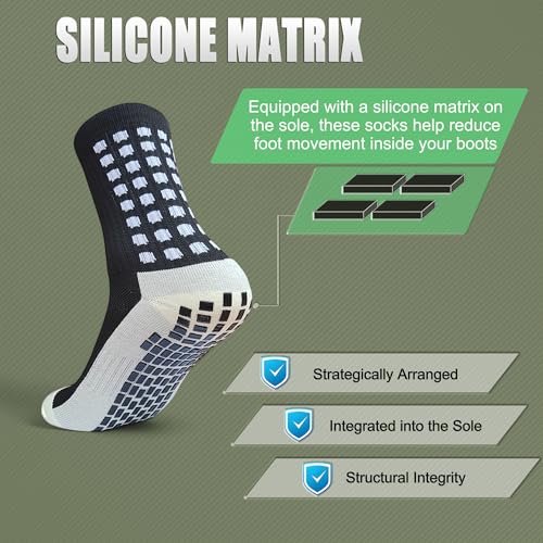 4 Pairs Anti Slip Soccer Socks/Non Slipping Basketball Socks/Sport Athletic Grip Socks4