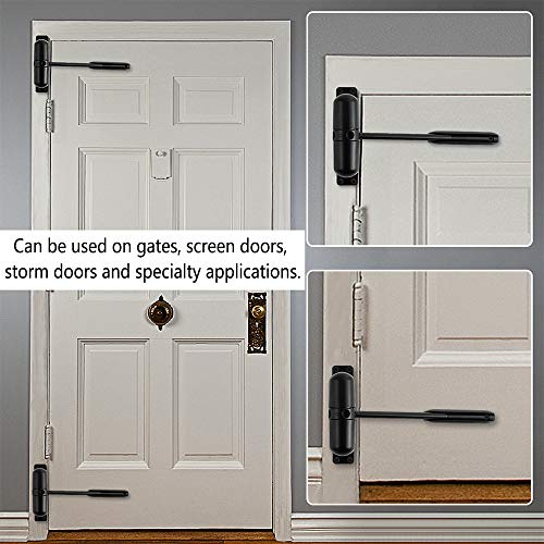 Image of Door Closer Automatic Safety Spring Door Closer � Easy to Install to Convert Hinged Doors to Self-Closing� Black