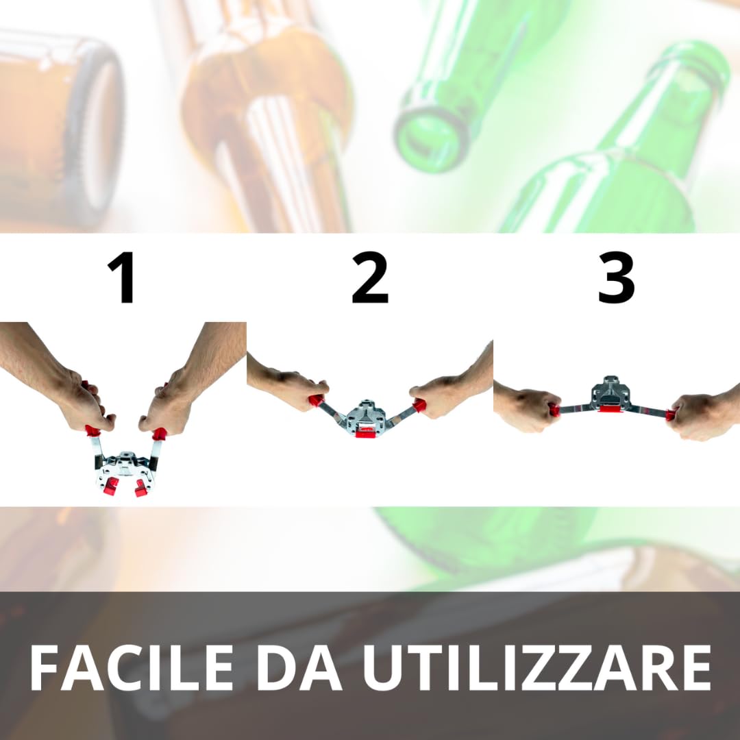 Maka Tappatrice Manuale + 100 Tappi Corona Diametro 26mm Inclusi Capsulatrice Professionale per Tappi Max 26.5mm in Metallo a 2 Leve Impugnatura Ergonomica per Vino Birra Salsa (tappa + 100 Tappi)