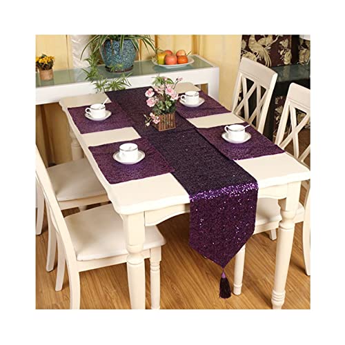 Chemin de table à paillettes polyester pour sublimer un buffet