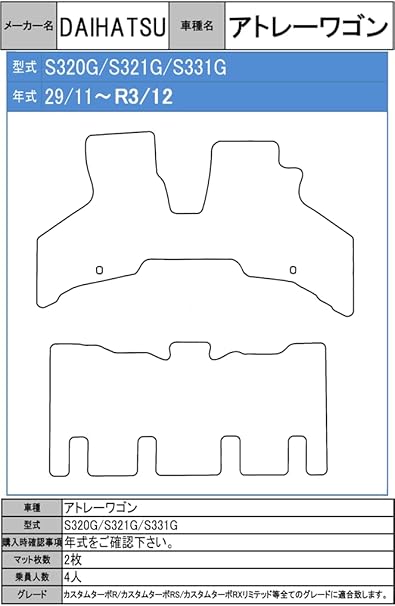 エアロパー S321 アトレーワゴン フロアマット 運転席側 ヒールパッド 有 チェッカーグレー オーバーロックカラー ブラック エアロ カスタムパーツのtoptuner 通販 Paypayモール グレー