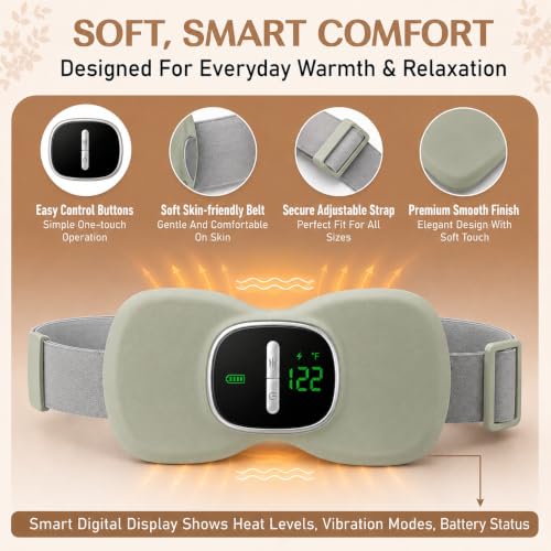 Image of BRONTIX Menstrual Pain Relief Heating Pad | Electric Period Cramp Massager