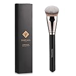 TEOYALL Flat Angled Foundation Brush, Large Dense Synthetic Bristles Kabuki Brush for Base Makeup with Liquid Cream Powder