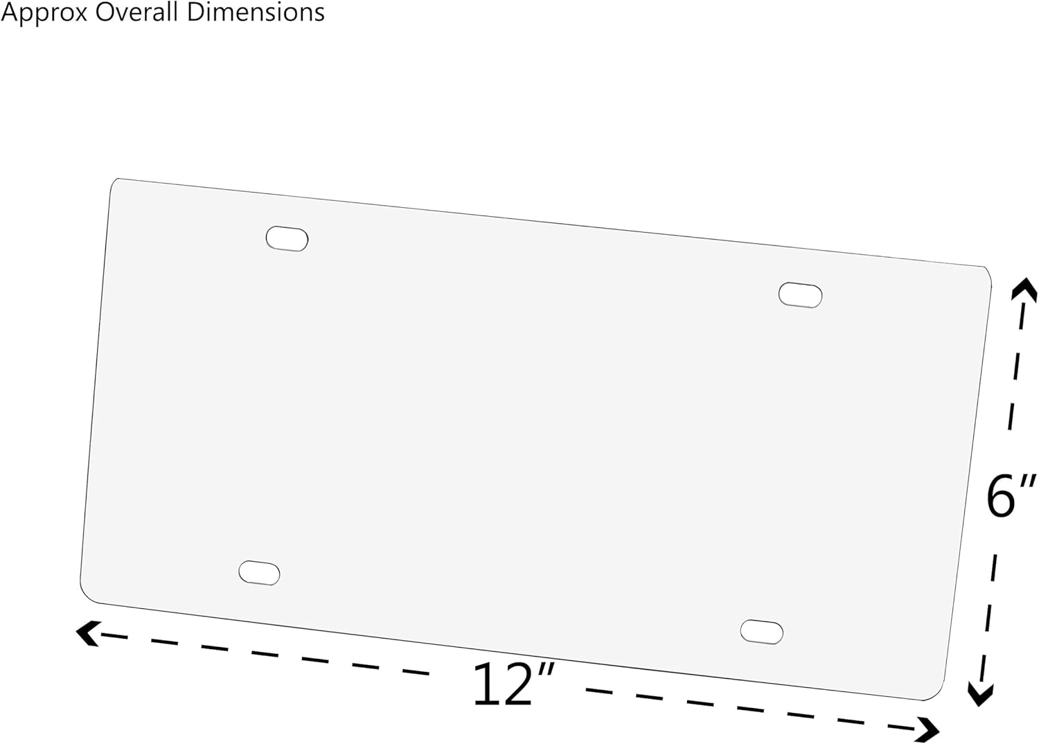 12 Pack Blank License Plate Cover or Protector 4 Hole Clear Acrylic Laser Cut 12" x 6" DIY Personalization Customizable Unique Different Compatible with Most Vehicles by Marketing Holders