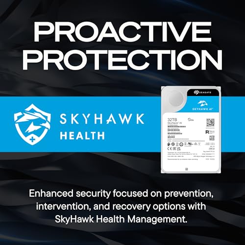 Image of Seagate Skyhawk AI 32TB Video Internal Hard Drive HDD - 3.5 Inch SATA 6Gb /s 512MB Cache for DVR NVR Security Camera System with in-House Rescue Services (ST32000VE000)