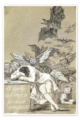 El sueño de la razón produce mostruos Póster de Francisco José de Goya 20 x 30 cm Beige Cuadros Decoración para la pared