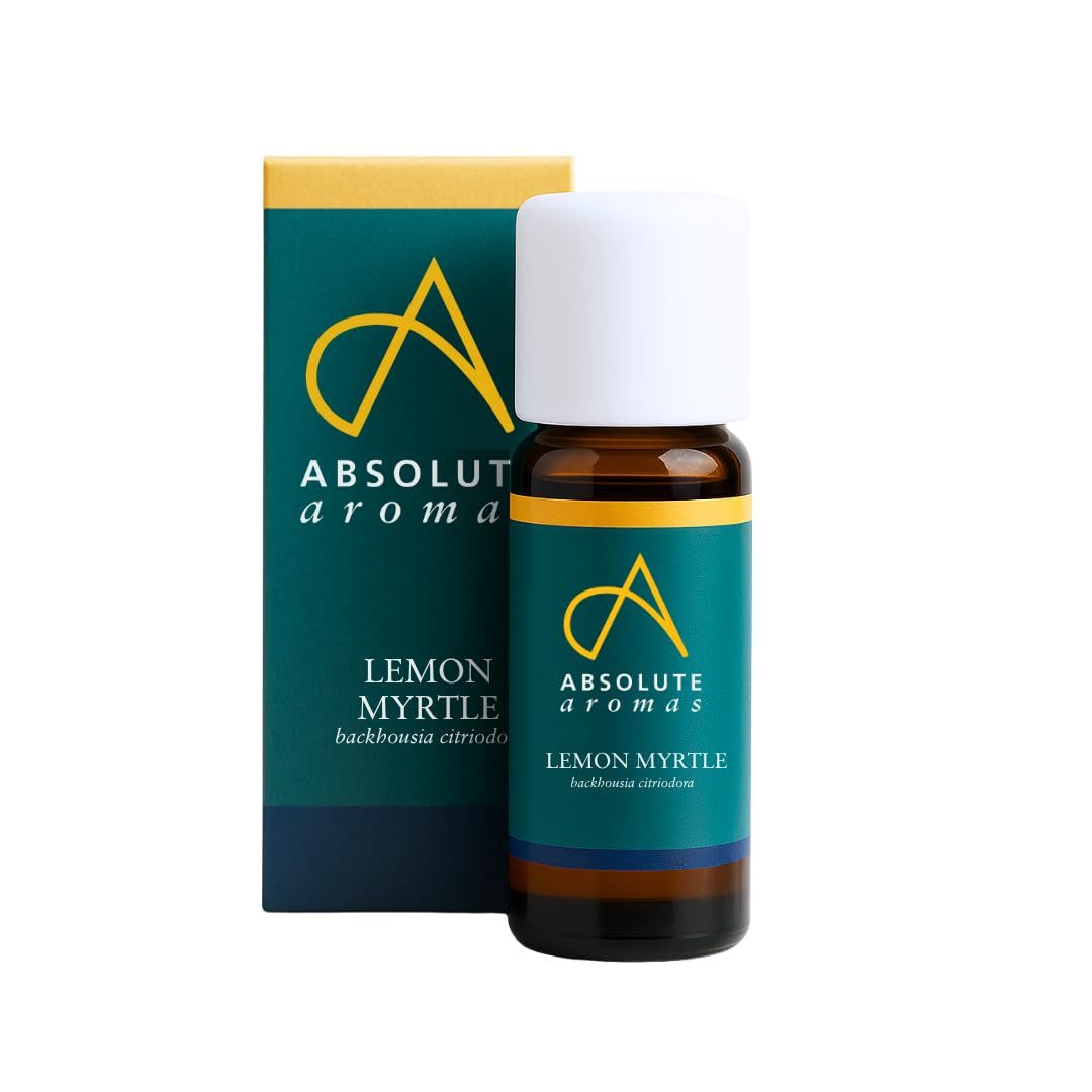 Absolute Aromas Lemon Myrtle Essential Oil 10ml - Pure, Natural, Undiluted, Cruelty Free and Vegan – for Aromatherapy and Diffusers