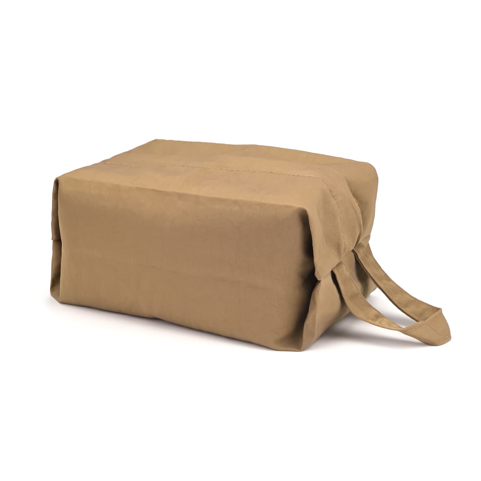 Fycyko Compatibile con borsa per il trucco, semplice tinta unita, in tela, pieghevole, da viaggio, per cosmetici, per donne e ragazze, Marrone, Borsa cosmetica