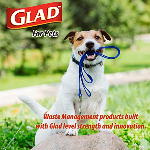 Image of Glad for Pets Extra Large Unscented Heavy Duty Dog Waste Bags with Dispenser and Metal Clip | Plastic Disposable Poop Bags for Dogs, Easy to Use for Dog Walking, 30 Count (Pack of 2)