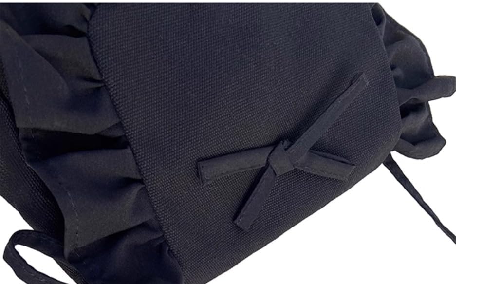 Lolita Crossbody Purse Black Canvas Tote Kawaii Small Cute Shoulder bag2