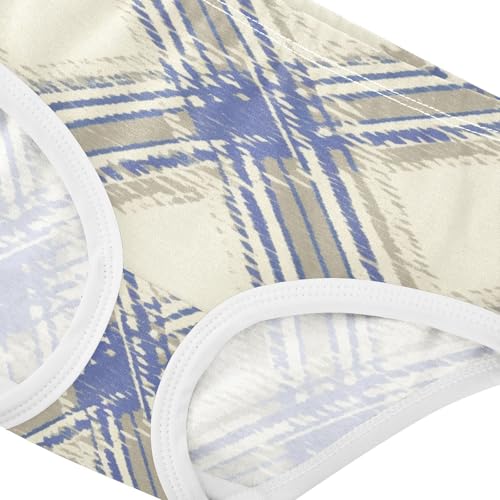 Girls' Breathable Triangle Panties Toddler Cotton Underwear for Girls Modern Plaid Design in Sizes 2T,3T, 4T, 5T, 6Y and 8Y4