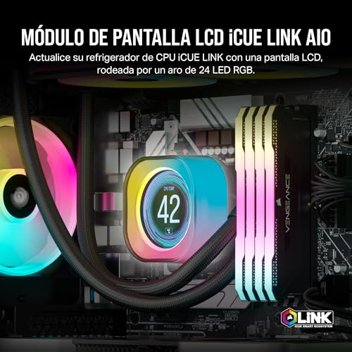 Módulo de pantalla LCD iCUE Link negro para personalizar tu zona de streaming 2