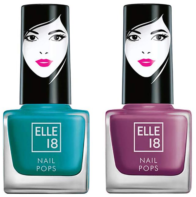 Elle 18 Nail Pops Nail Color 155 & Elle18 Matte Finish Combo, 15 Ml