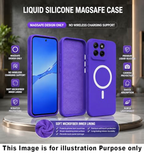 Image of Back Cover for Samsung Galaxy A57 5G Soft Matte Silicone Mag-Safe Design (Mag-Safe Not Support) Camera Protection | Slim Fit Bumper Cover (Lavender Blue)