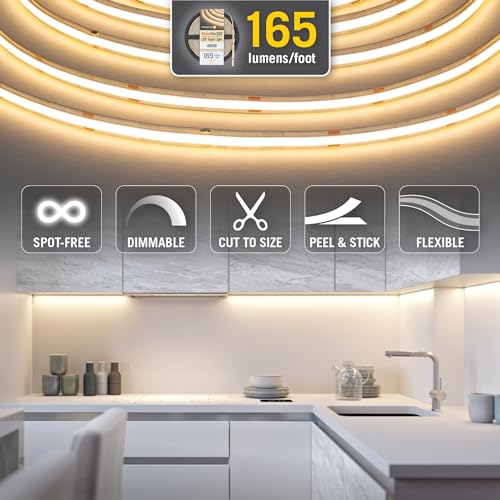 Image of Armacost Lighting RibbonFlex Pro 24V White COB LED Strip Light Tape 4000K, 165 Lumens /Ft, 2.5M 171310
