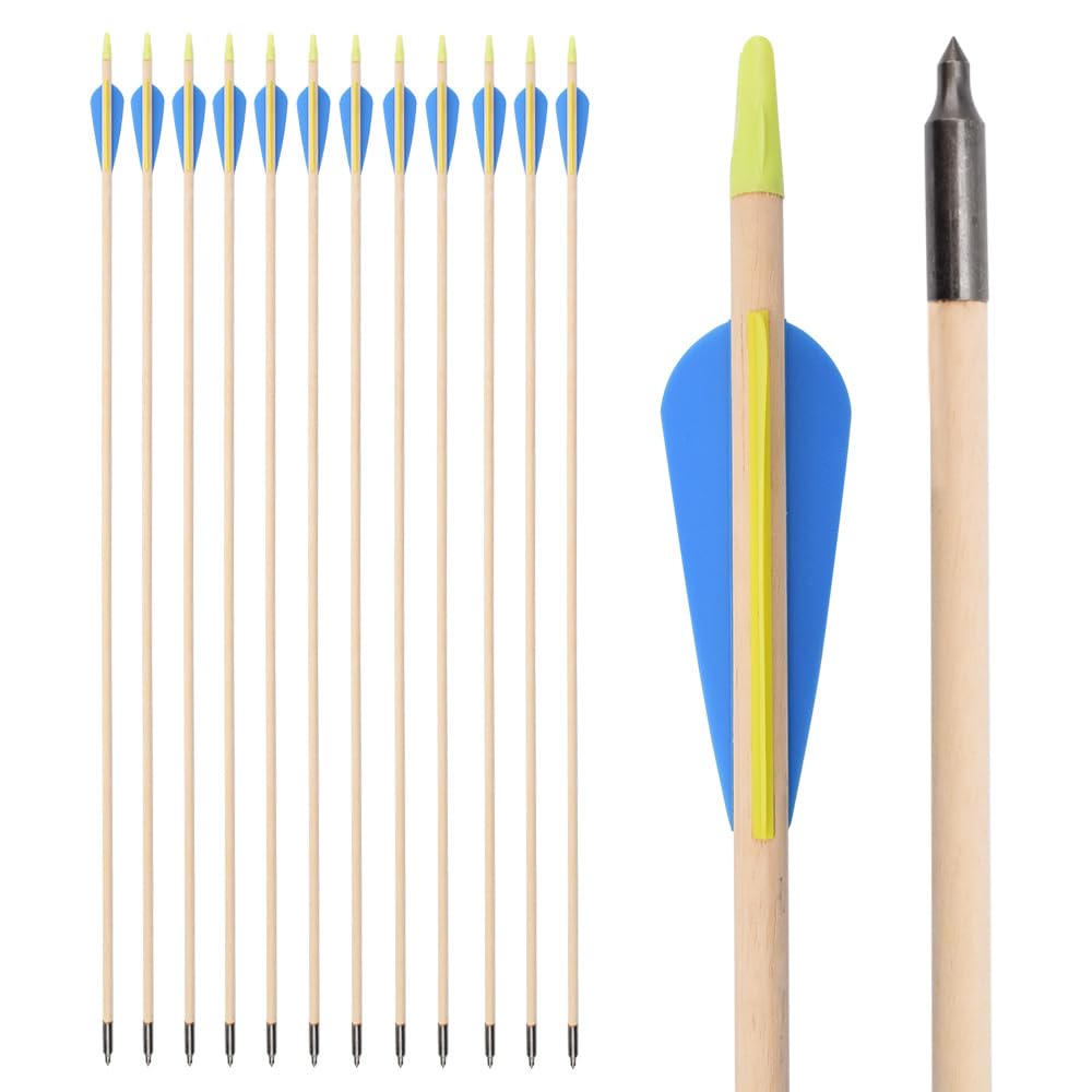 Lot de 12 flèches en bois incurvées - 28 30 32 pouces