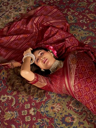 Image of SWORNOF Women's Kanjivaram Soft Silk Banarasi Sarees With Unstiched Blouse Piece