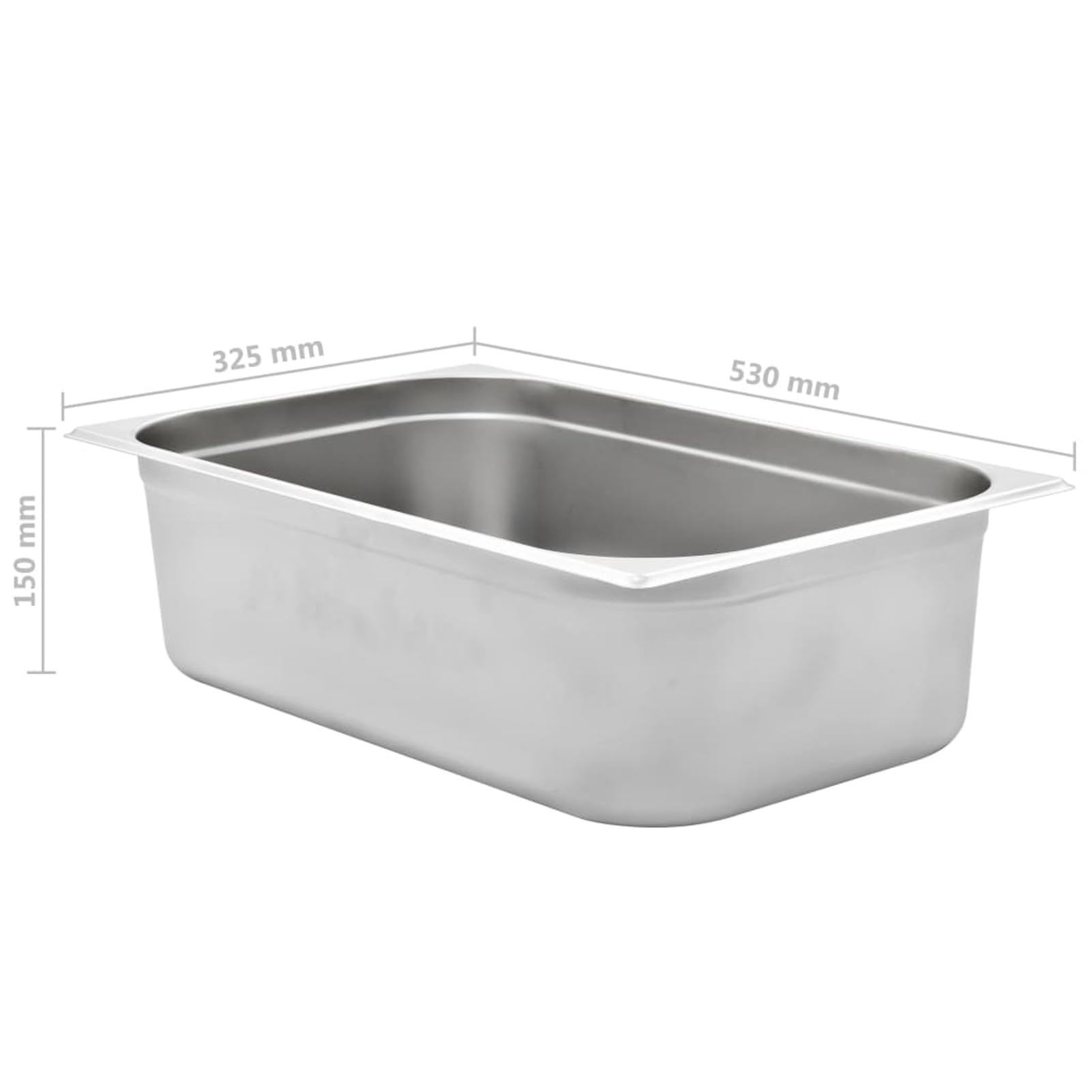 Homgoday Gastronorm - Contenedores de acero inoxidable, 2 unidades, GN 1/1, 150 mm, decoración de muebles de interior para salón, oficina o dormitorio