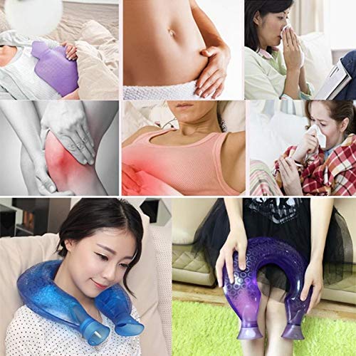 Botella de agua caliente, Botellas de agua caliente en forma de U de invierno Calentador de hombro for el cuello Bolsas de agua caliente Almohada en forma de U Espalda Abdomen Cintura Bolsas de agua f
